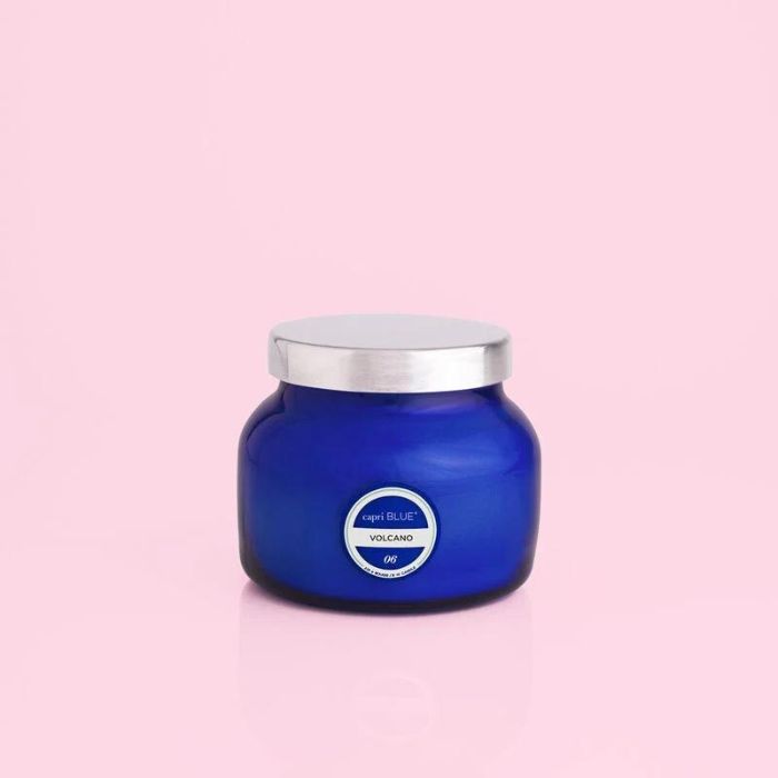 Volcano Blue Glass Candle Jar - 8 ounce